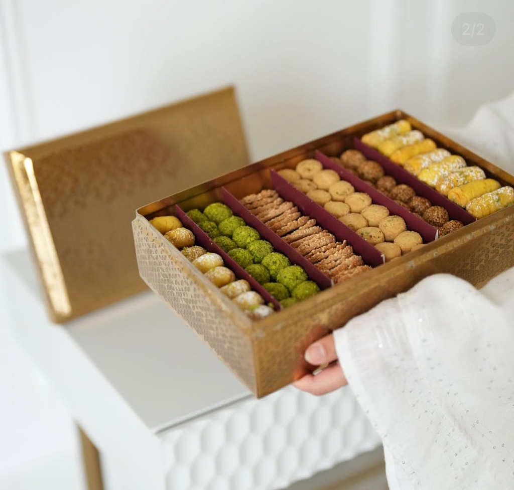 Mixed Sweets in Rectangle gold metal box