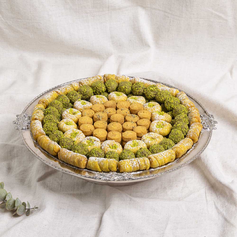 Mixed sweets in Silver Tray (2 Layers) 