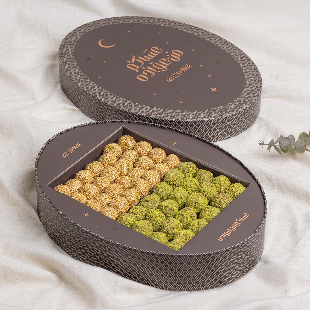 Mix Rahash & Semsemiya Balls in Ramadan Large oval Box