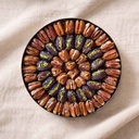 Mixed Dates in Black Bottom Circle plate