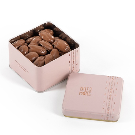 [1136] Pecan with milk Choclate in Small Metal Box 260G