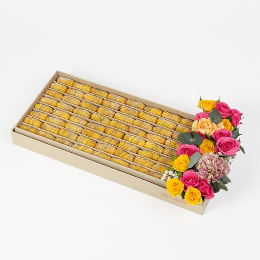 [1322] Walnut Damlooj large box with Flower Tray
