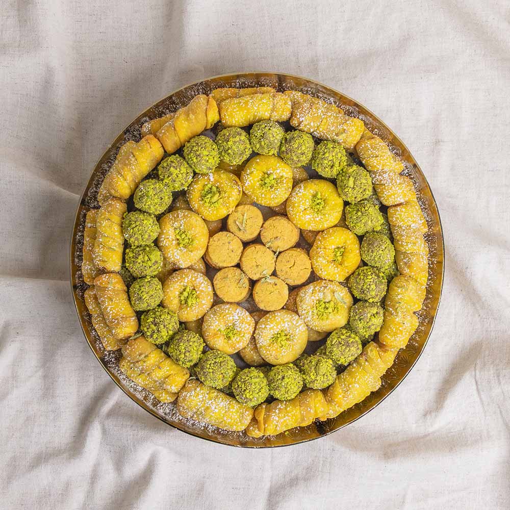Arabic Sweets in Medium Gold Tray