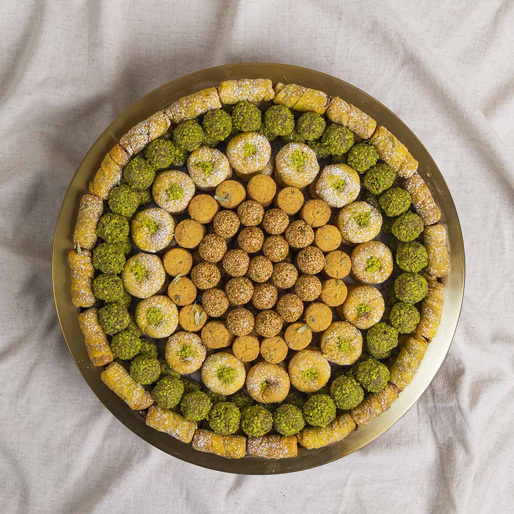 Arabic Sweets in Gold Tray