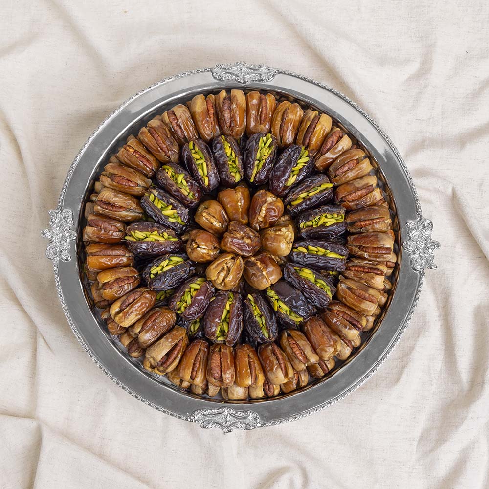 Mixed Dates in Silver Tray