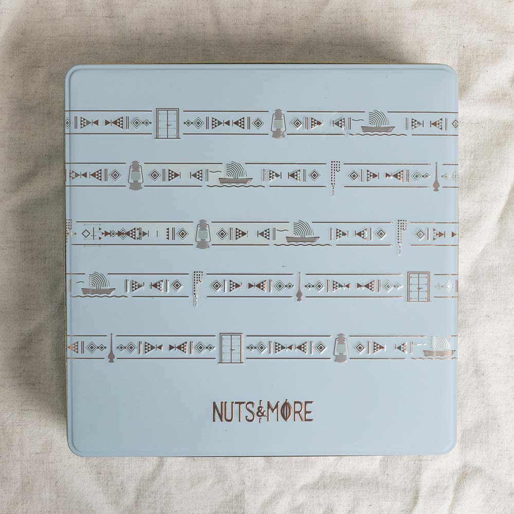 Sukkary Dates With Nuts in Large Metal Box