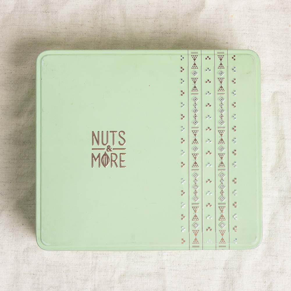 Peanuts Butter Stuffed Dates in Medium Metal Box