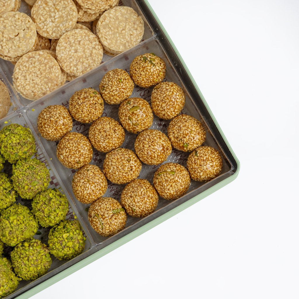 Mixed Sweets with Rahash in Large Metal Box