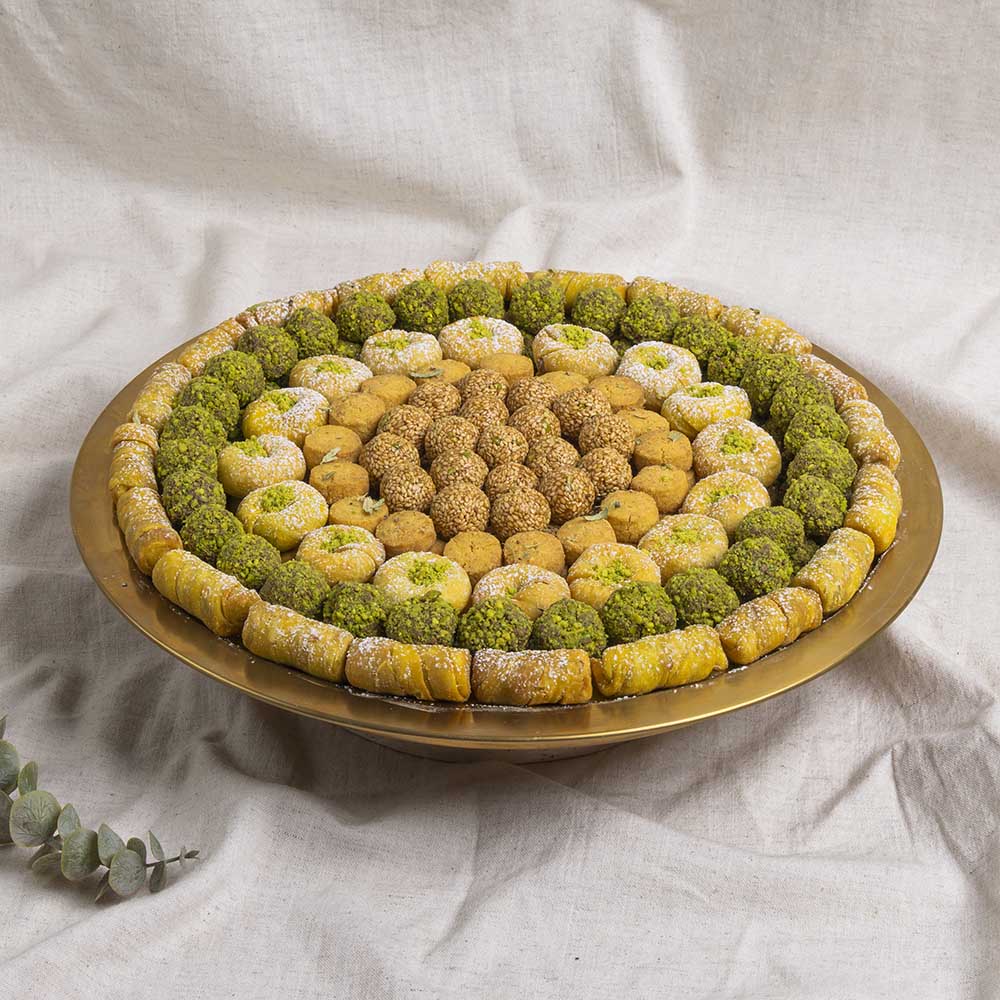 Arabic Sweets in Gold Tray (2 Layers)