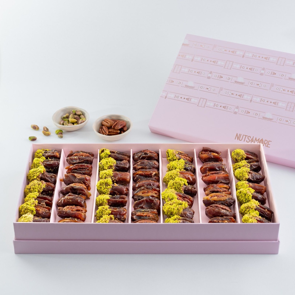 Majdol Dates With Pecan & pistachio Chocolate Large Box