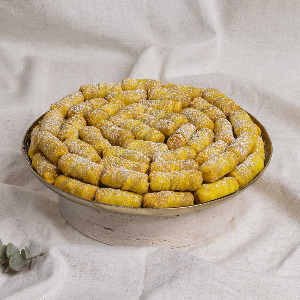 دملوج الجوز بالصينية الذهبية طبقتين