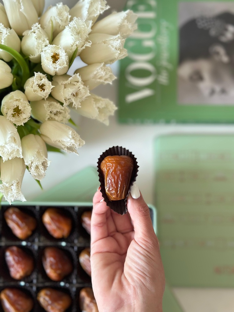 Rahash Butter Stuffed Dates in Medium Metal Box