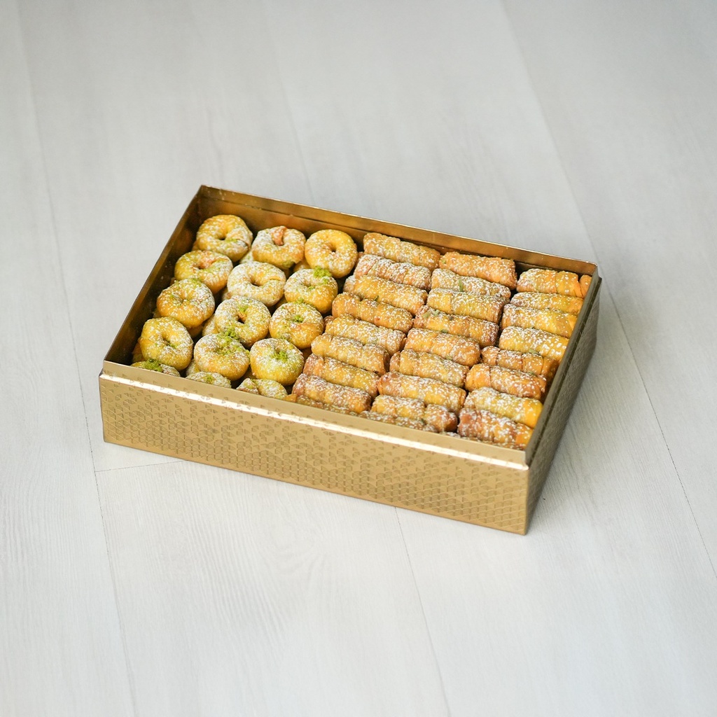 Mixed Damlooj in Rectangle gold metal box