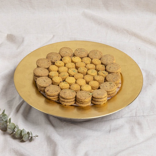 [1222] Mixed Ghuraiba in Gold Tray (2 Layers)