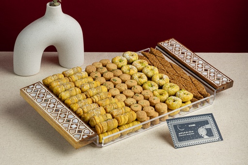 [1328] Luxury Tray With Wooden and Pearl Handle (large)