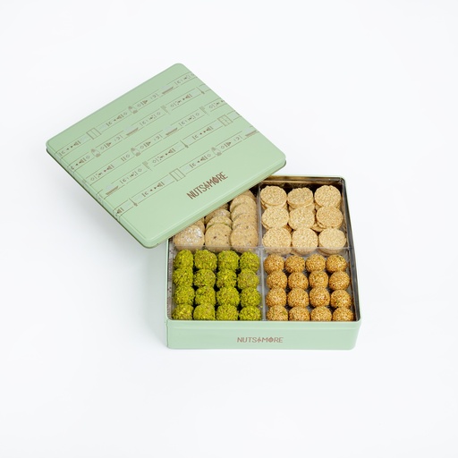 [1424] Mixed Sweets with Rahash in Large Metal Box