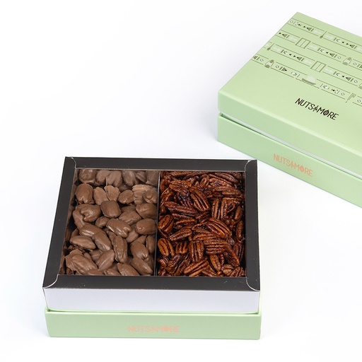 [1490] Large Box Mix Caramelized Pecan and Pecan Chocolate (300 & 300 Gms)