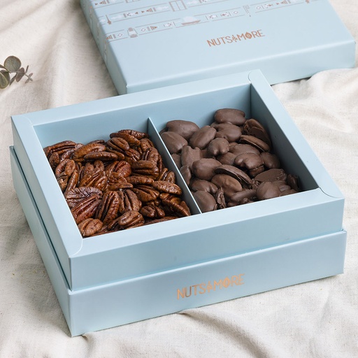 [1490] Large Box Mix Caramelized Pecan and Pecan Chocolate (300 & 300 Gms)